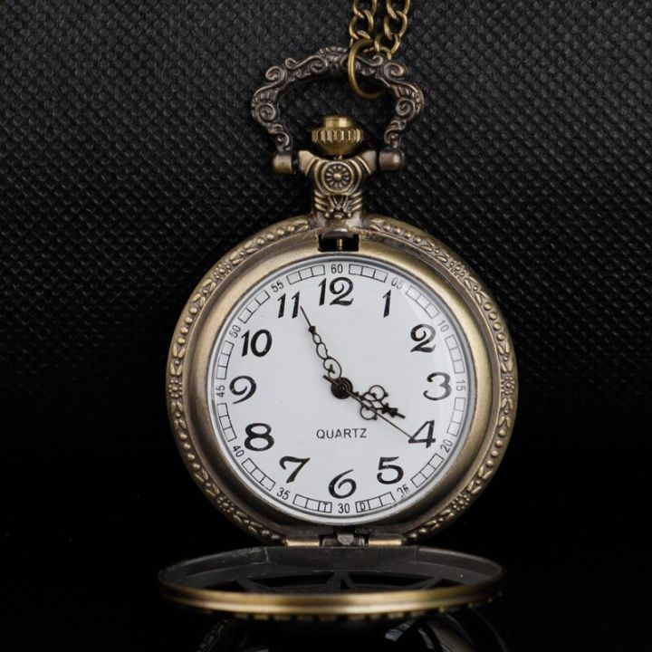 สร้อยคอโบราณโบราณควอตซ์นาฬิกาพกนาฬิกานาฬิกาข้อมือสำหรับผู้ชายสวยงามของขวัญฮาโลวีน-relojes-de-bolsillo
