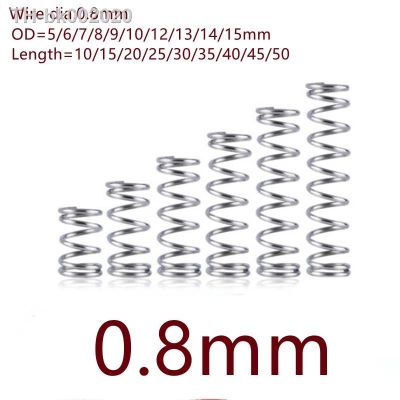 ✼ 10-20pcs/lot wire 0.8mm Stainless steel compression spring outer diameter 5-15mm length 10-50mm