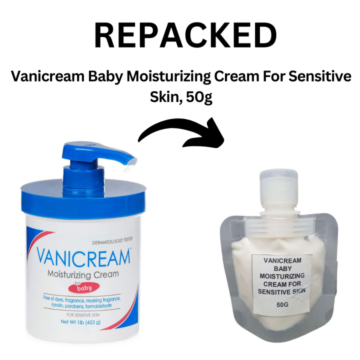 Repacked Vanicream Baby Moisturizing Cream For Sensitive Skin, 50g