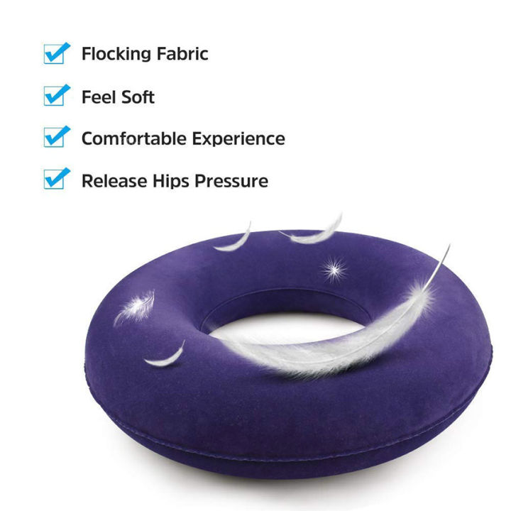 Pro Inflatable Rubber Ring Round Seat Cushion Medical Hemorrhoid Pillow  Donut,Blue 