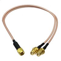 RG316 SMA Male Plug to 2x SMA Female Jack Y Type Splitter Connector Crimp Wire Terminal RF Jumper pigtail Cable 4inch~10FT Electrical Connectors