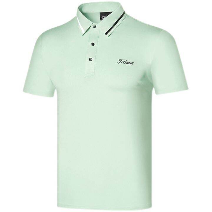 le-coq-titleist-honma-xxio-pearly-gates-mizuno-odyssey-golf-clothing-titlis-short-sleeved-mens-summer-outdoor-sports-polo-shirt-quick-drying-breathable-golf-jersey