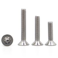 5-50pcs 304 A2-70 Stainless Steel Six-Lobe Torx Screw M1.6 M2 M2.5 M3 M4 M5 M6 M8 GB2673 Flat Countersunk Head Six Lobe Bolt Screw Nut Drivers