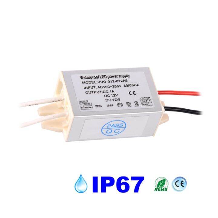 Slim Mini Led Driver Regulator Ac120v 240v To Dc 12v 24v Ip67 12w Outdoor Garden Strip Light 4952