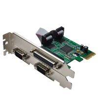 PCIE อะแดปเตอร์ X1ไปยัง RS232พอร์ตอนุกรม COM อะแดปเตอร์ DB25พอร์ตขนาน LPT RS-232ไปยัง Pcipexpress การ์ดอะแดปเตอร์ชิป MCS9901 FJK3825อะแดปเตอร์