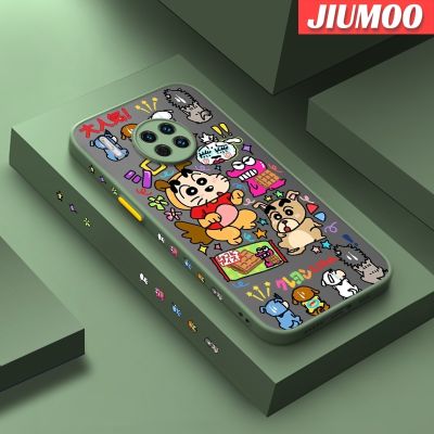 เคส JIUMOO สำหรับ Huawei Mate 30 Pro Mate 30 Lite เคส Graffiti Crayon Shin-Chan บางเฉียบด้านหลังแข็งลายขอบเคสซิลิโคนกันกระแทกเคสมือถือฝาครอบป้องกันกล้องคลุมทั้งหมด