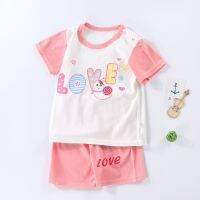 (KTL)Summer Toddler baby Boys Girls Clothing Outfits Sets T-shirt+Shorts 2-pcs suit for infant babies clothes sports pajamas sets