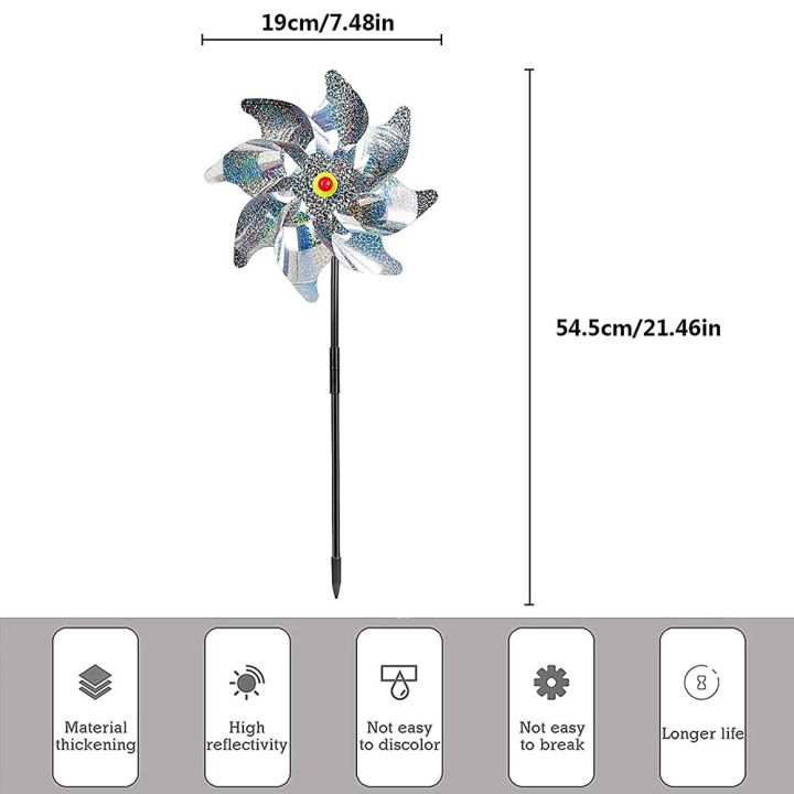 กังหันลมกันนกสำหรับสวนสวนผลไม้ฟาร์มทำให้นกกลัวง่ายต่อการประกอบ-mumr999