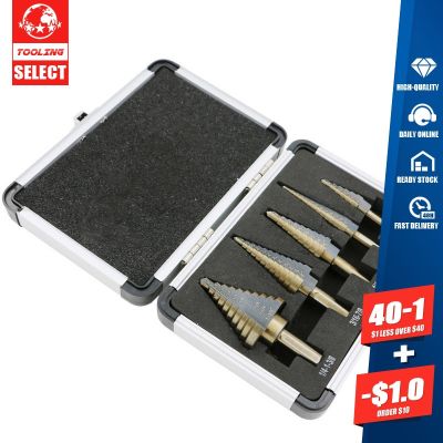 HH-DDPJHigh Quality 5pcs 50 Sizes Hss Cobalt Multiple Hole Step Cone Drill Bit Set Tools Drill Bits With Aluminum Case