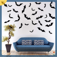 [rBIL] 12pcs Halloween Decoration 3D Black PVC BAT Halloween PARTY Decor props Sticker