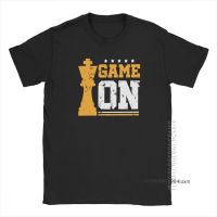 Cool Chess Game On T-Shirt Men 100% Cotton T-Shirts King Queen Horse Fan Player Dad 60S Board Game Short Sleeve Tees Summer