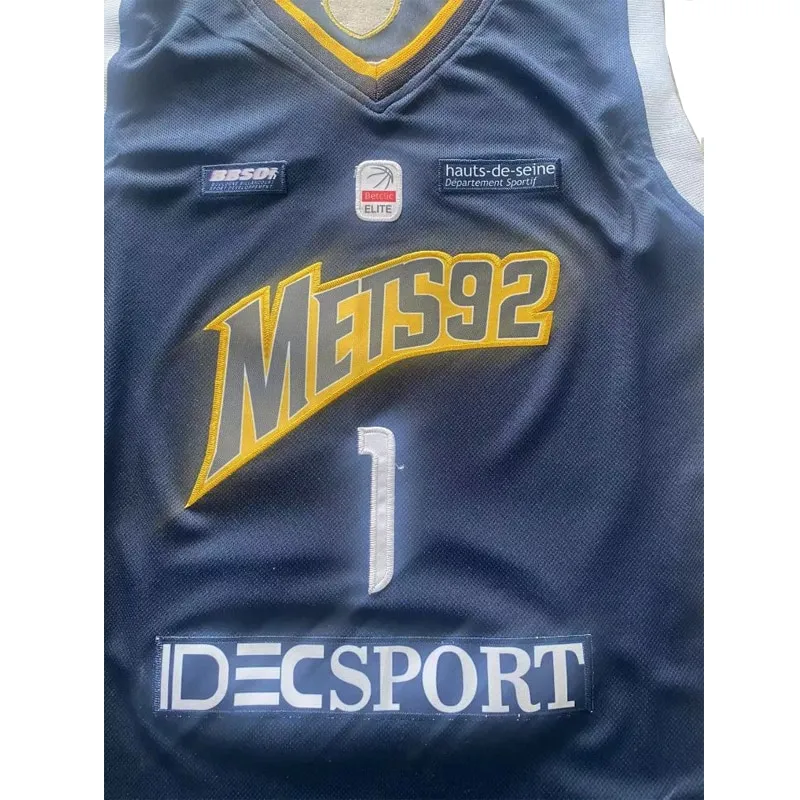 Basketball Jerseys Metropolitans 92 1 WEMBANYAMA Sewing embroidery Cheap  High-Quality Outdoor sports jersey White 2023 New