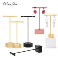 【LZ】❁  Jóias modernas Display Stand Holder T Bar Rack Tower Organizador De Suporte De Brinco De Metal Ear Studs Pendurado Prateleira De Armazenamento