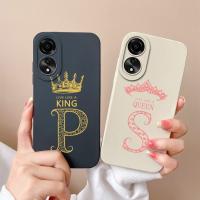 เคสโทรศัพท์สำหรับ Oppo A78 A58 4G กันกระแทกแฟชั่น CPH2565กันกระแทกมงกุฎซิลิโคนนุ่มเหลวตัวอักษรฝาครอบเคสคู่สำหรับ Oppo A 78 A 58กระเป๋าโทรศัพท์ Fundas 2023