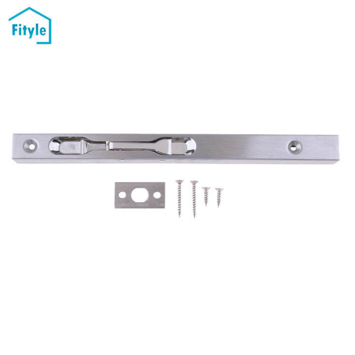 Fityle 10inch Stainless Steel Door Slide Bolt Lock Flush Bolt Latch for
