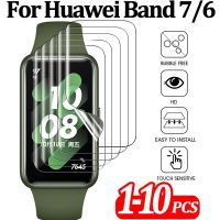 1-10PCS Screen Protector for Huawei Band 7/6 Honor Band 6 Smart Watch Shatterproof HD TPU Soft Hydrogel Film for Huawei Band 7 6 Wires  Leads Adapters