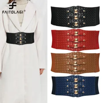 Ultra Wide Belts for Women Corset Cummerbunds PU Leather Slimming