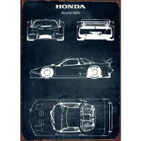 ✥﹍ Metal tin sign Honda Acura NSX decor Bar pub vintage funny Wall home club Tavern cafe garage art（Only one size: 20cmX30cm）(Contact seller, free custom pattern)