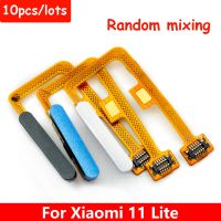 10Pcs Original สําหรับ Xiaomi Mi 11 Mi11 Lite 5G M2101K9G ลายนิ้วมือ เซนเซอร์ Home Return Key Menu ปุ่ม Flex Ribbon Cable