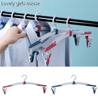 【♡Lovely girls house♡】ไม้แขวนเสื้อมายากลพับได้อเนกประสงค์สำหรับการเดินทางกลางแจ้งแบบพกพาไม้แขวนเสื้อมีที่หนีบกันลื่น