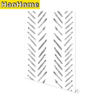 Herringbone Lines Geometry Prepasted Self-Adhesive Wallpaper Black and White Modern Stripe Vinyl Peel and Stick Wallpaper Wall