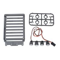 〖Margot decoration〗 Metal Roof Rack Luggage Carrier Tray With Spotlight LED Light For Axial SCX24 1/24 RC Crawler Car Upgrade Parts