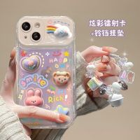 ❂✹℗ เคสโทรศัพท์มือถือกระจก ลายกระต่ายหมี หลากสี สําหรับ Iphone 12 13 14 7 8 SE2020 XR XS