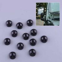 12pcs Black Exterior A-Pillar Screw Protection Cover Cap Trim Fit for Jeep Wrangler JK 2007-2011 2012 2013 2014 2015 2016 2017 Nails  Screws Fasteners