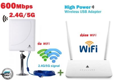 Router SET ชุด ขยายสัญญาณ Wifi ระยะไกล รับ Wifi และ แชร์ Wifi Hotspot ต่อ ใช้งาน Wifi ได้พร้อมกัน 32 อุปกรณ์+-