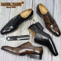 LEATHER OXFORD DRESS SHOES MEN LACE UP CAP TOE OFFICE WEDDING SHOES BLACK BROWN BROGUE POINTED OXFORDS FORMAL SHOES MEN