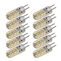 10ชิ้น G4 1W นำไบ-ไฟเสียบ120 Lm 24ลูกปัดนำ12V 3014smd 10W 20W หลอดฮาโลเจนเทียบเท่าอบอุ่นหลอดไฟสีขาวสีขาวเย็น Rohs