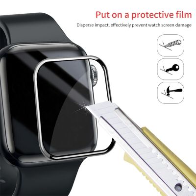 3D Curved Edge HD Tempered Glass for Apple Watch Series 3 2 1 38/42MM Screen Protector film for iWatch 4/5/6 40MM 44MM Full glue Screen Protectors