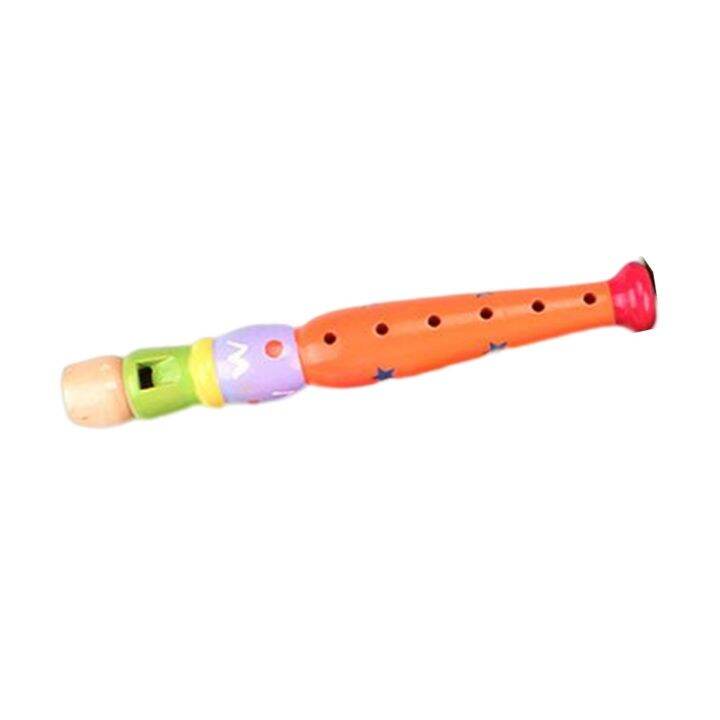 Wooden Short Flute Musical Instrument Recorders 6 Hole Piccolo Flute For Preschool Child Kid
