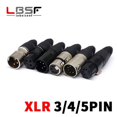 XLR 3/4/5 Pin Male/Female Microphone Audio Cable Plug Connector Cannon MIC Cable Terminal Black Silver Microphone Plug Watering Systems Garden Hoses