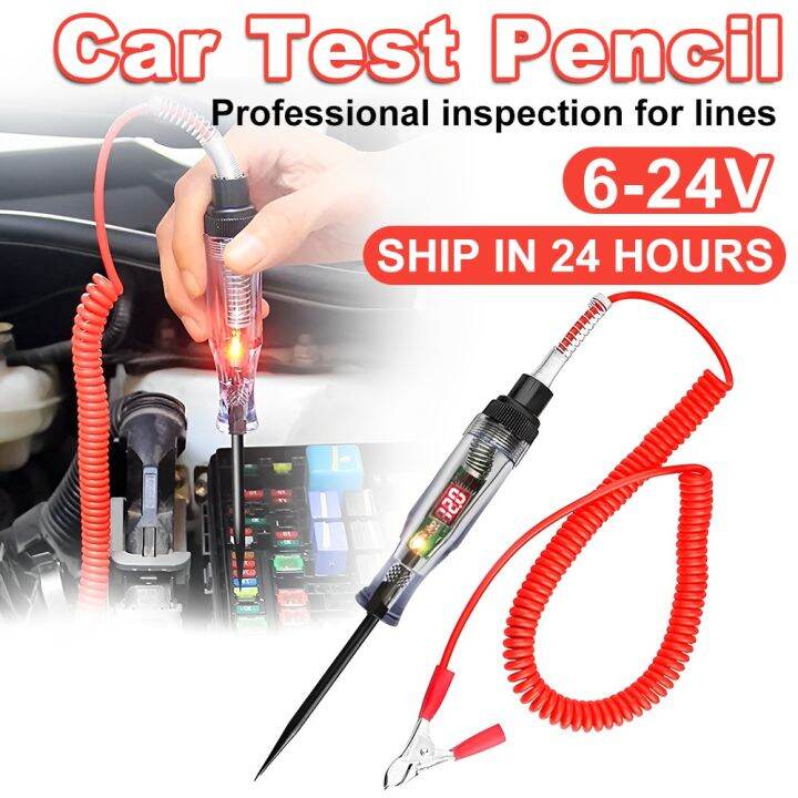 Automotive 6V-24V Car Truck Voltage Circuit Tester Digital Display Long ...