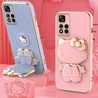 เคสกรอบชุบโลหะด้วยไฟฟ้า Hello Kitty สำหรับ Xiaomi Redmi Note 12 12 12S 11 Pro Plus 11S 10 10S 9S 9 8 7 12C 10C 10X 9A 9C Capa