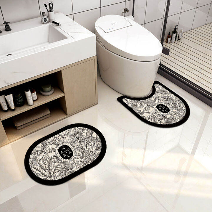 Anti-slip Bathroom Mat, Toilet Bowl, Waterproof Floor Mat