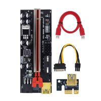 VER009C บวก PCI ไรเซอร์การ์ด009C PCI สำหรับ1X ด่วนเป็น16X ต่อขยาย6Pin SATA Power LED สำหรับการ์ดวิดีโอ