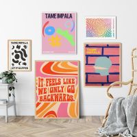 2023 ☑₪ Tame Impala Abstract Poster Music Song Lyrics Art Print Aesthetic Retro Canvas Painting Modern Wall Picture Bedroom Home Decor