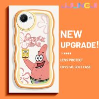 Jjlingji เคสสำหรับ Realme C30 C30s Narzo 50i Prime เคสปลาดาวแพททริกการ์ตูนมาการองลายคลื่นนุ่มเคสมือถือกันกระแทกแบบใสสร้างสรรค์เคสซิลิกาเจลฝาครอบป้องกัน