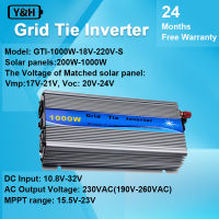 Y&amp;H 1000Wเครื่องแปลงStackable mppt grid tie inverter Pure Sine Wave DC16-28Vอินพุตพลังงานแสงอาทิตย์AC190-260Vสำหรับ12Vแผงโซล่า