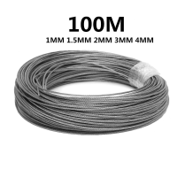 50M100M 304 Stainless Steel Wire Rope Soft Fishing Lifting Cable 7*7 Clothesline 1mm 1.5mm2mm