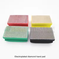 DIATOOL 1pc Dotted Electroplated Diamond Hand Polishing Pad 90X55MM Hard Foam-backed Hand Sanding Pad