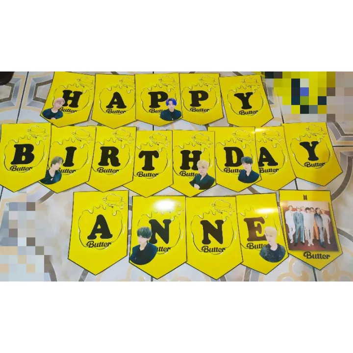 Happy Birthday Banner BTS Butter Theme Customized | Lazada PH