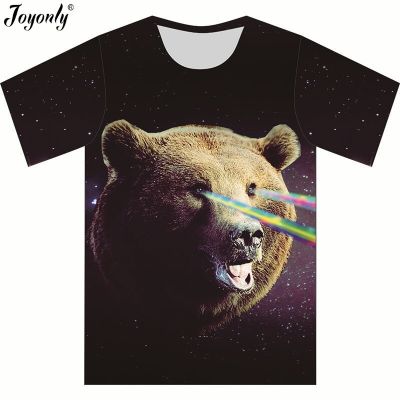 Joyonly 2019 Summer Children Cartoon Galaxy Bear Rainbow Head T-shirt For Boys Girl Tees Tops Kids T shirts Clothing Baby Tshirt