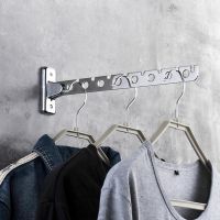 Stainless Steel Folding Space Saving Clothes Hangers with Hook Magic 6 /8 Hole Wall Mounted Clothes Drying Rack