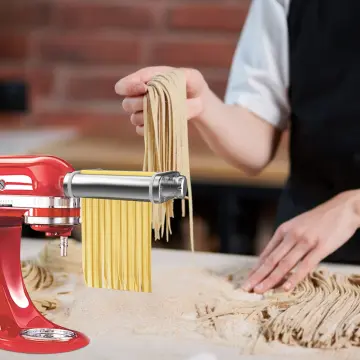 3Pcs for Pasta Attachment by HOZODO, Pasta Attachment for KitchenAid Mixer,  Includes Pasta Sheet Roller, Spaghetti Fettuccine Cutter 