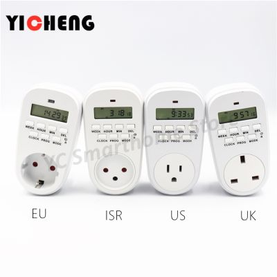 Weekiy Digital Timer inligent ISR EU US UK FR BR Plug electronic timer switch socket time controller Temporizado