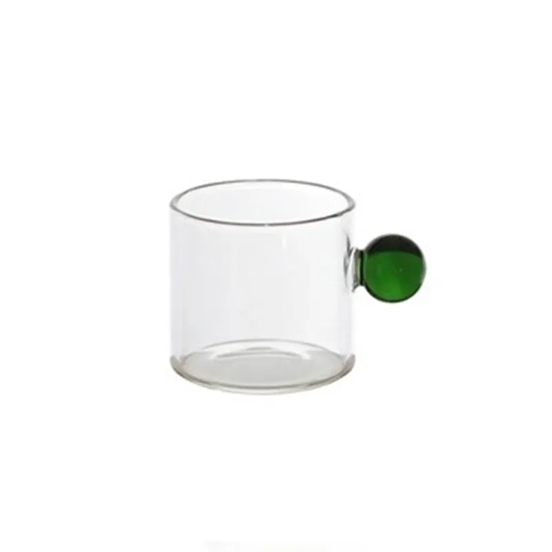 Glass Cup Transparent Milk Mugs With Ball Handle Creative Drinking