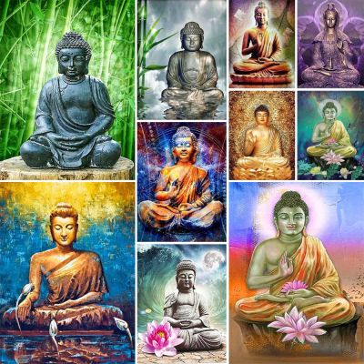 Buddha Religion DIY Paint By Numbers Package Acrylic Paints 50x70 Boards By Numbers Wall Paintings For Adults Wholesale Wall Art